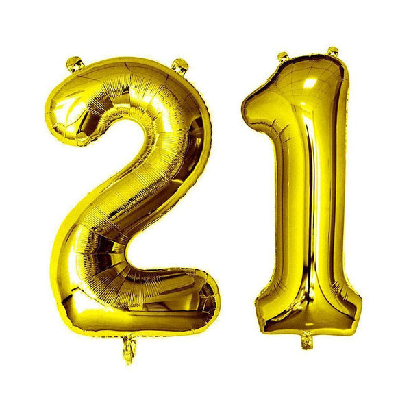 Gold number birthday clearance balloons