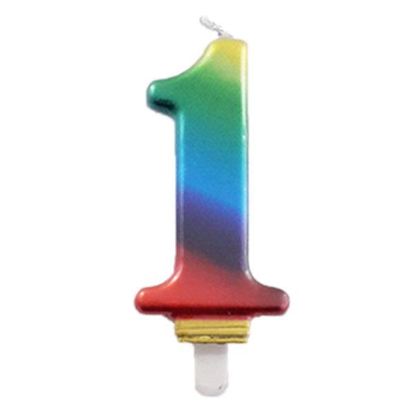 Metallic Rainbow Candle 1 Party Supplies Nz The Party Room 8158