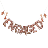 Engaged Rose Gold Foil Balloon Bunting