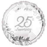 Happy 25th Anniversary Round Foil Balloon