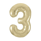 Champagne Giant Foil Number Balloon - 3