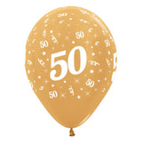 Metallic Gold 50th Birthday Balloons