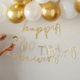 Gold Customisable Anniversary Bunting - The Party Room