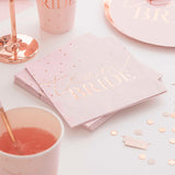 Rose Gold Foiled Hen Party Napkins 16pk