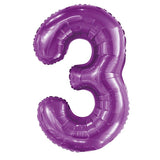 Purple Giant Foil Number Balloon - 3 - The Party Room