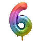 Rainbow Giant Foil Number Balloon - 6