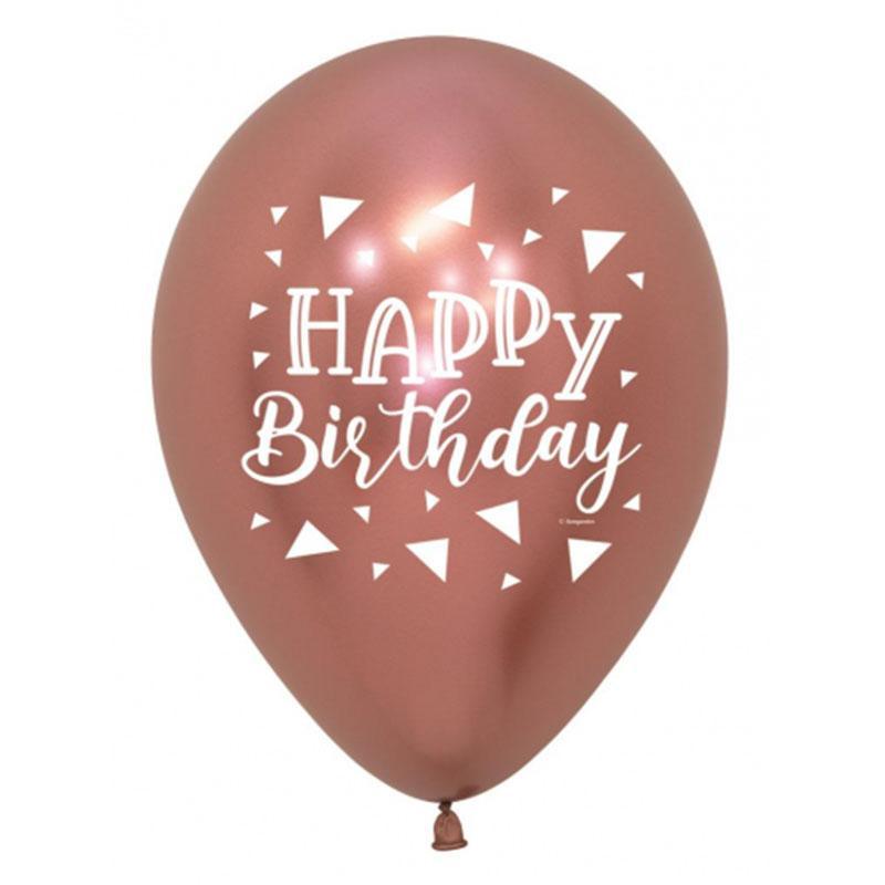 Metallic Rose Gold Happy Birthday Balloons Nz The Party Room