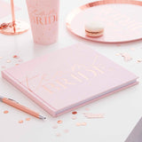 Pink Blush Velvet Team Bride Hen Party Guest Book