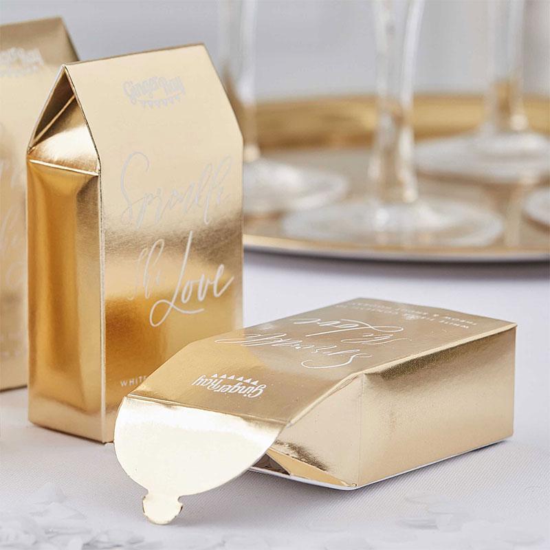 Gold Wedding White Biodegradable Confetti Box Nz 