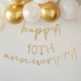 Gold Customisable Anniversary Bunting - The Party Room