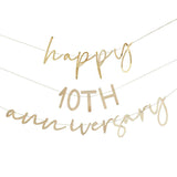 Gold Customisable Anniversary Bunting - The Party Room